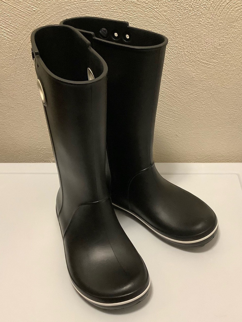 Crocs| Jaunt Tall Black Rain Boots Sz 7